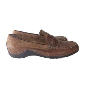 Martin Dingman Penny Loafers Brown Leather Slip On Dress Shoes Mens Sz 8.5